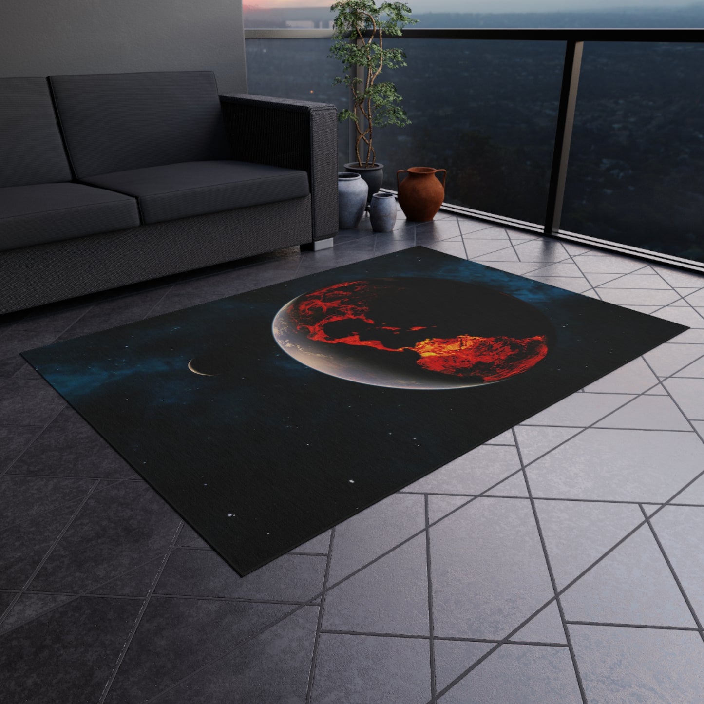 Space Red Planet Rug