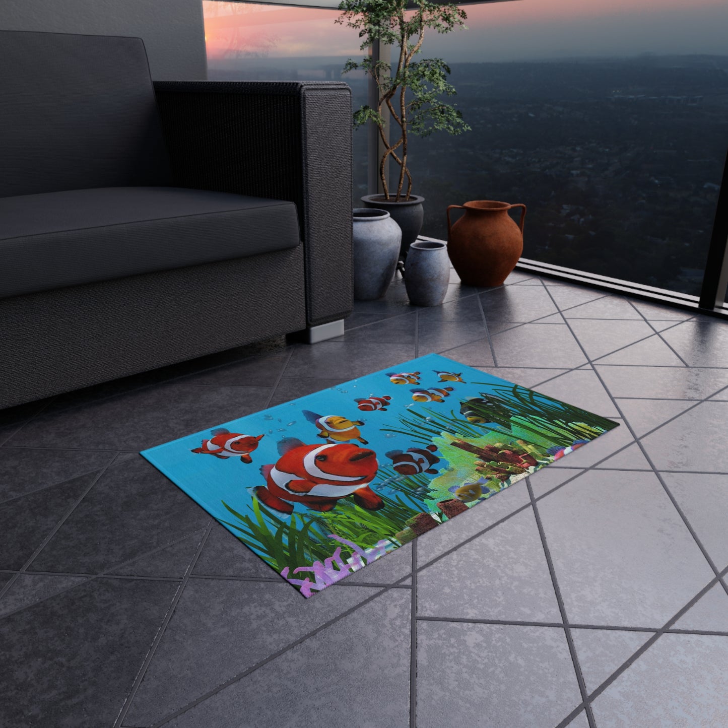 Ocean Big Red Fish Rug