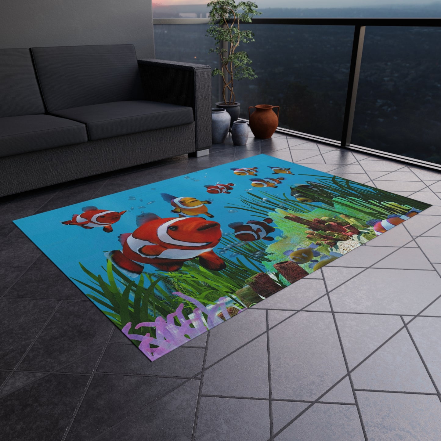 Ocean Big Red Fish Rug