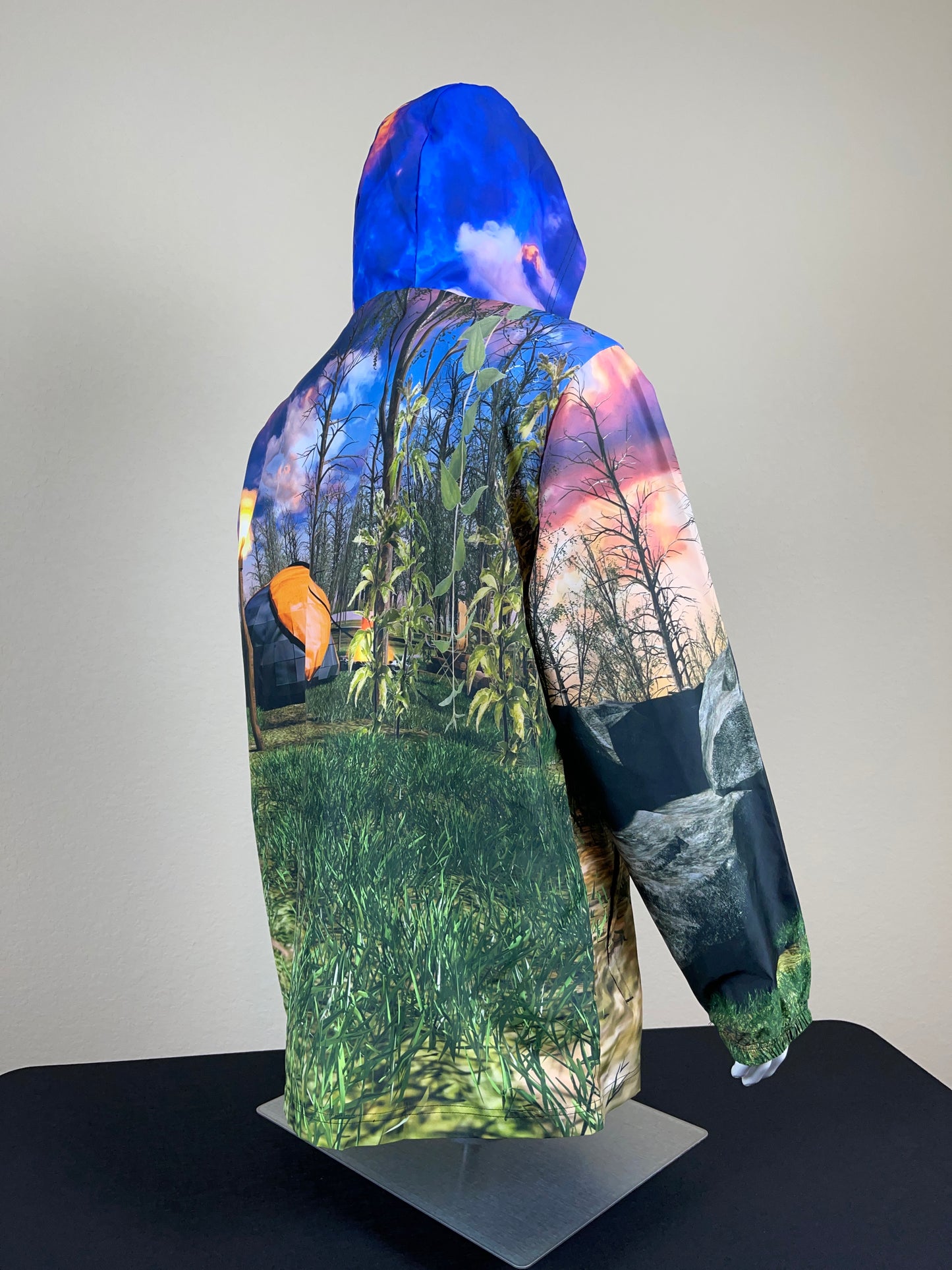 Camping scene windbreaker jacket