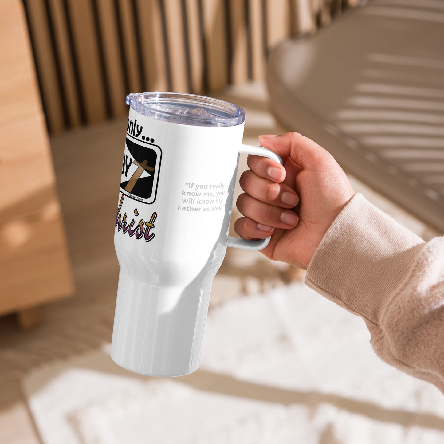 One Way Travel mug with a handle