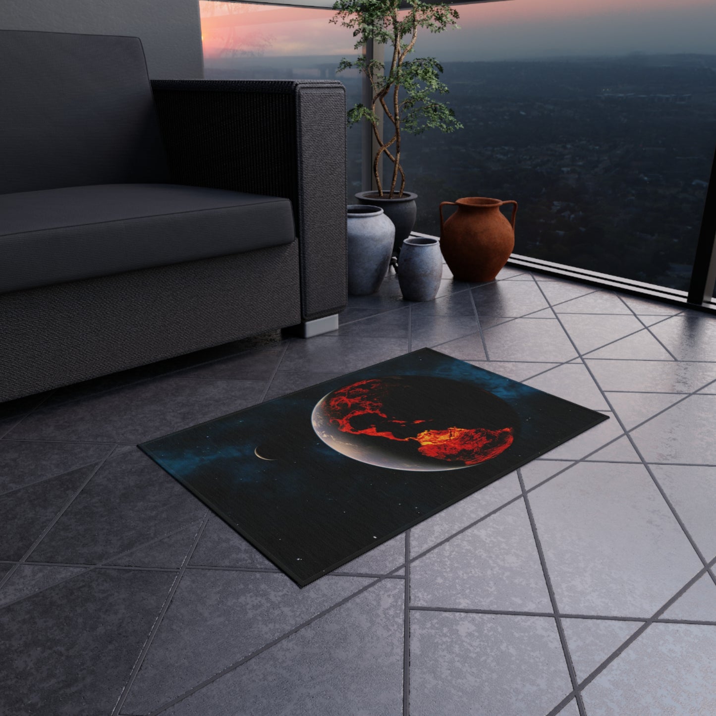 Space Red Planet Rug