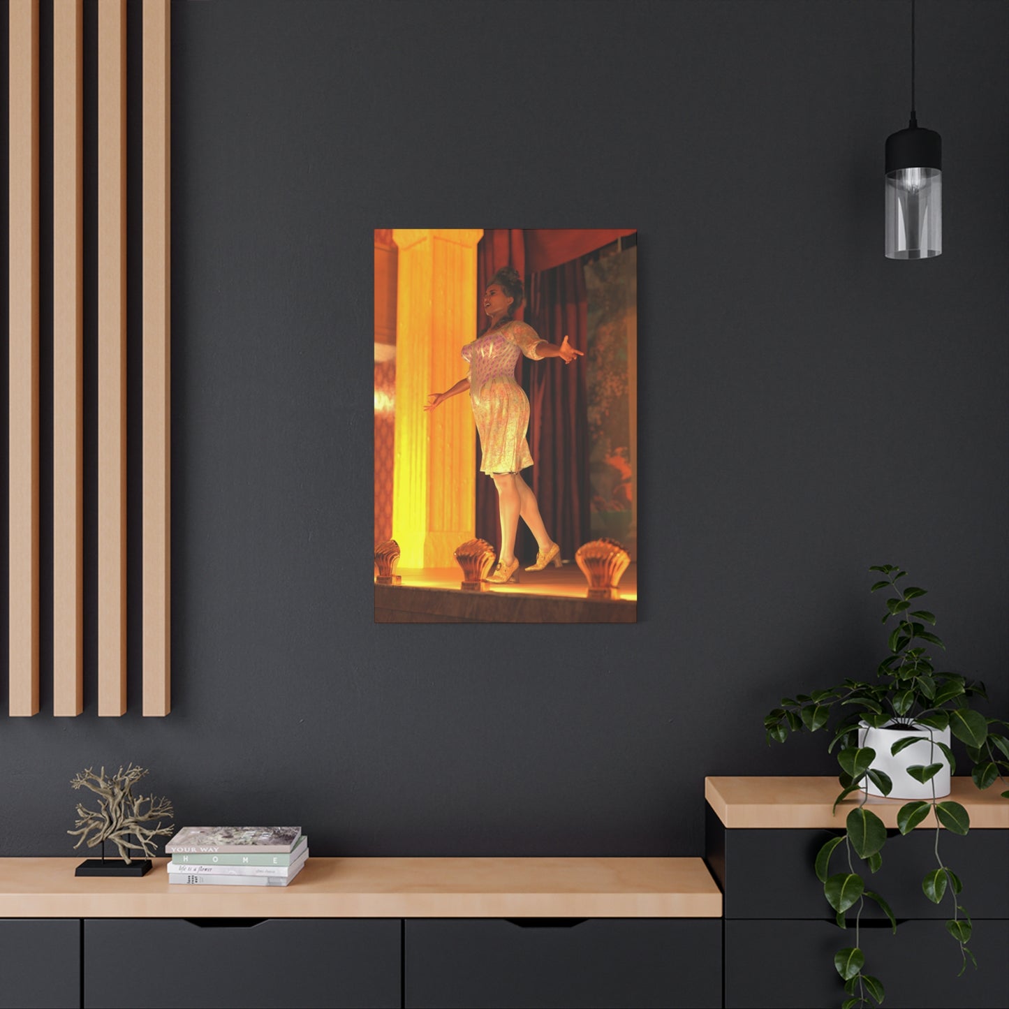 Vintage Theater Actress Matte Canvas Print — Stretched Wall Art
