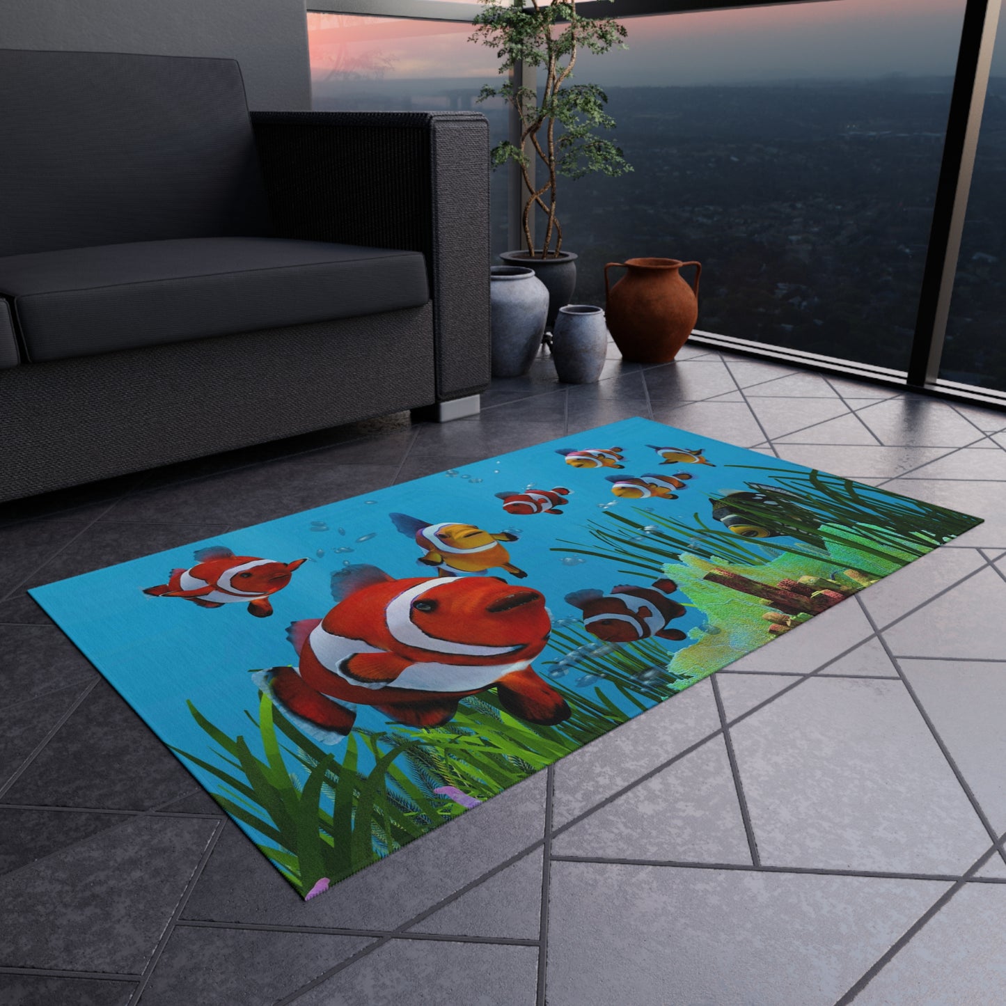 Ocean Big Red Fish Rug