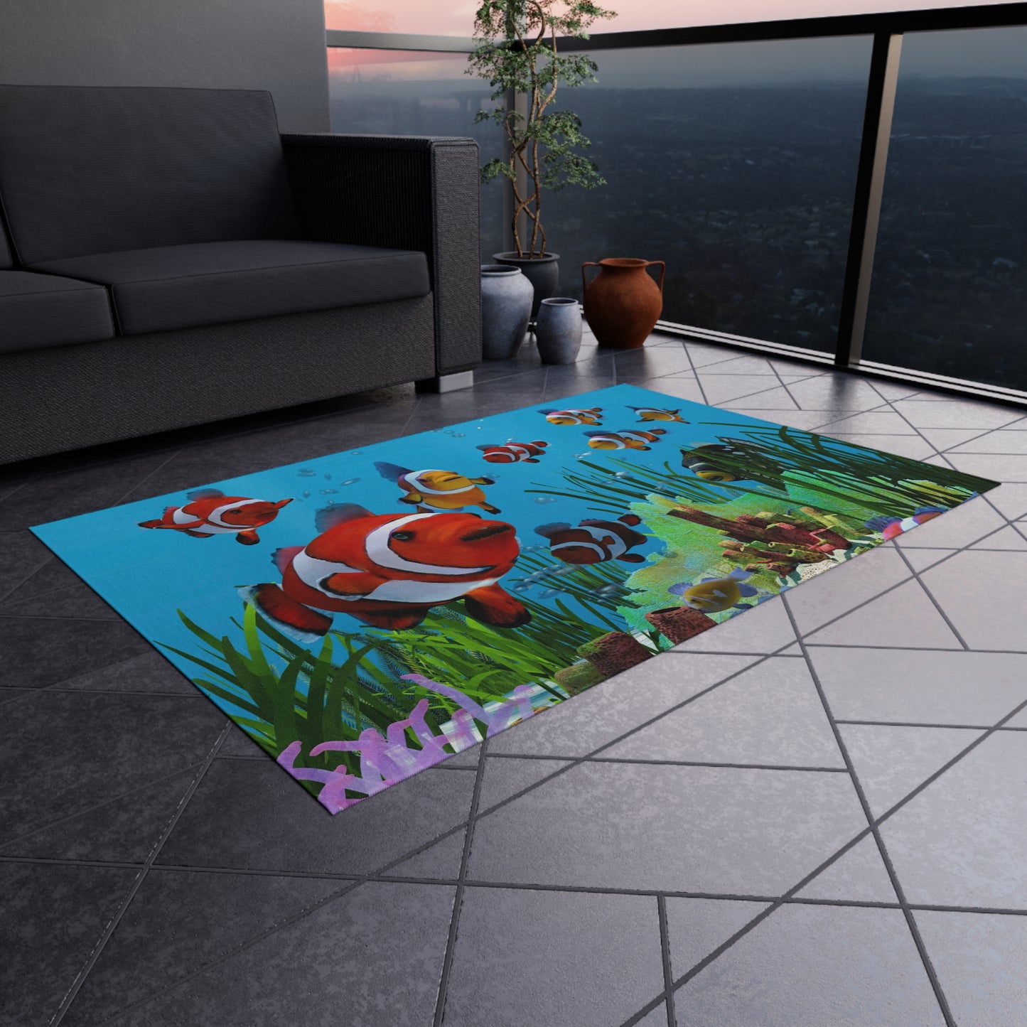 Ocean Big Red Fish Rug