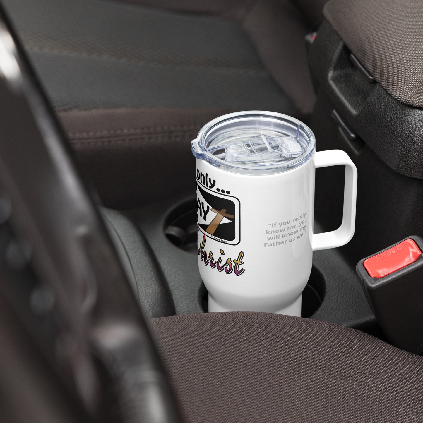 One Way Travel mug with a handle