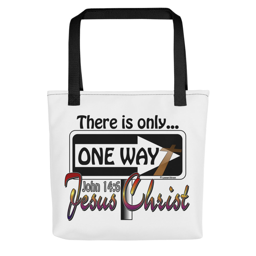 One Way Jesus Christ 15x15 tote bag.