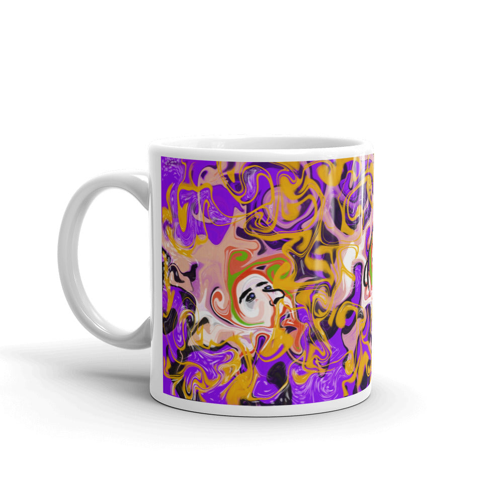 Purple Three Faces coffee mug