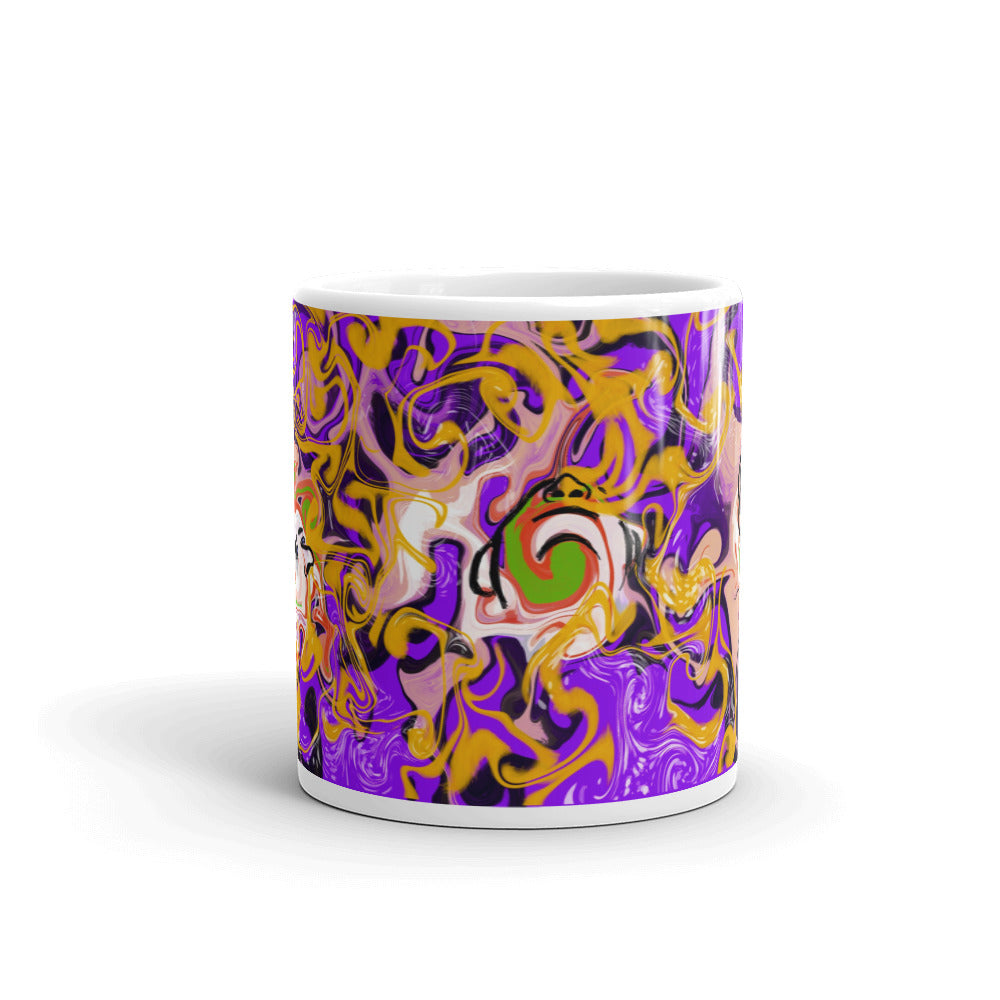 Purple Three Faces coffee mug