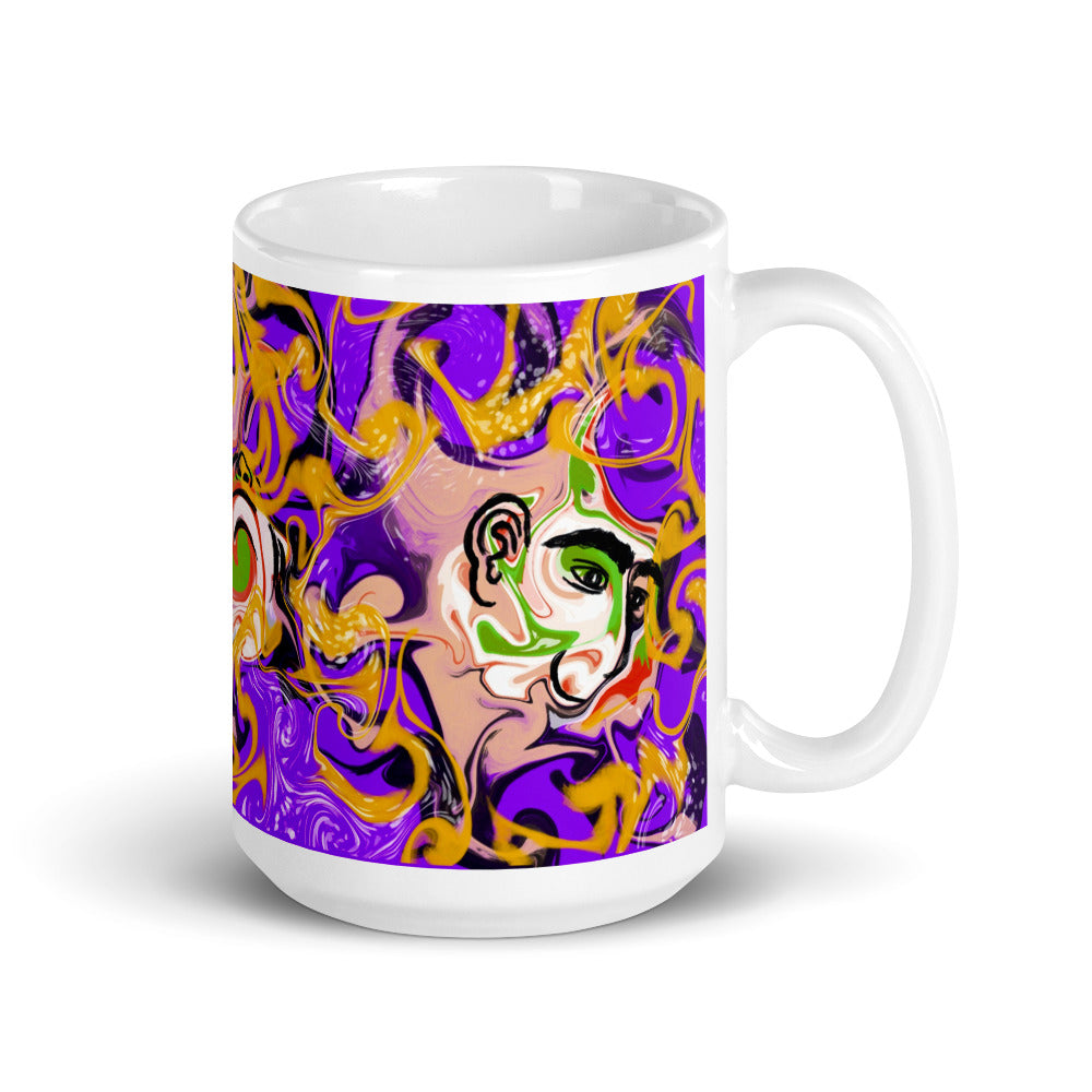 Purple Three Faces coffee mug