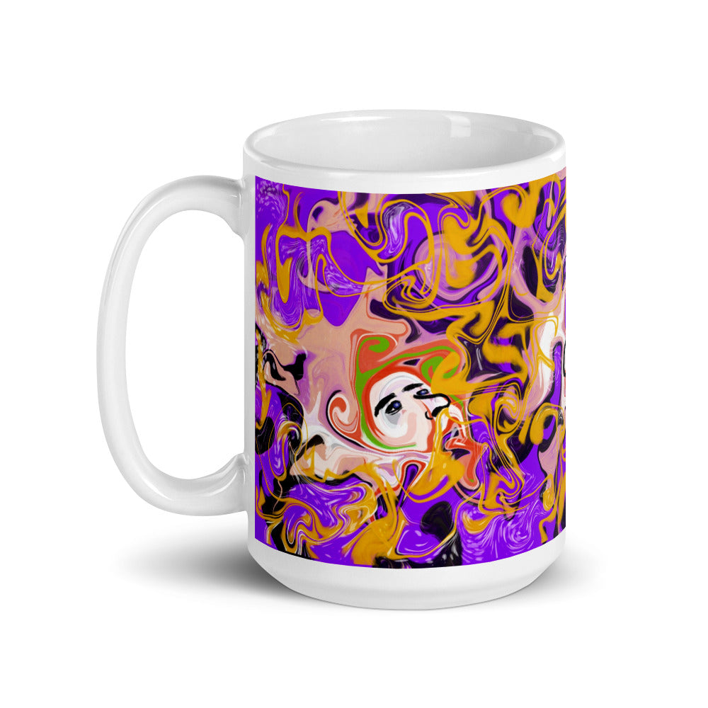 Purple Three Faces coffee mug