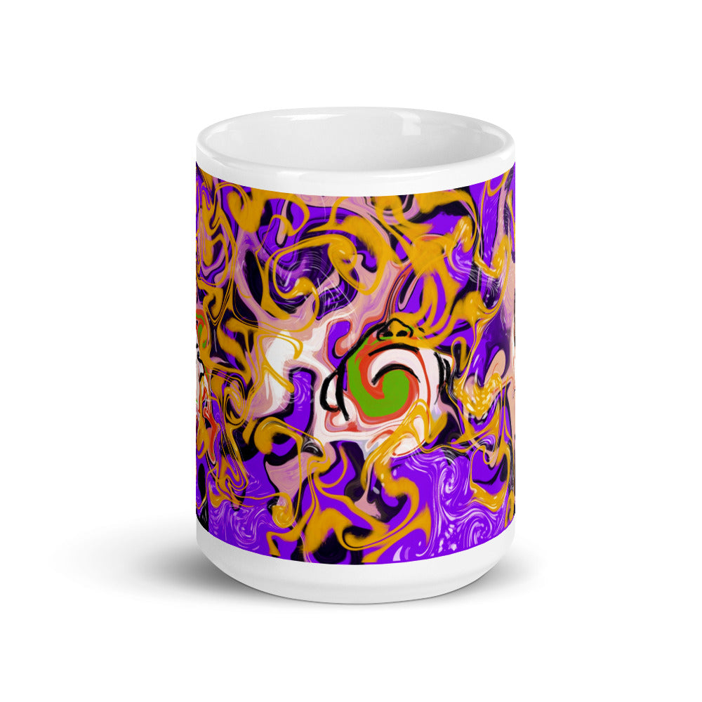 Purple Three Faces coffee mug