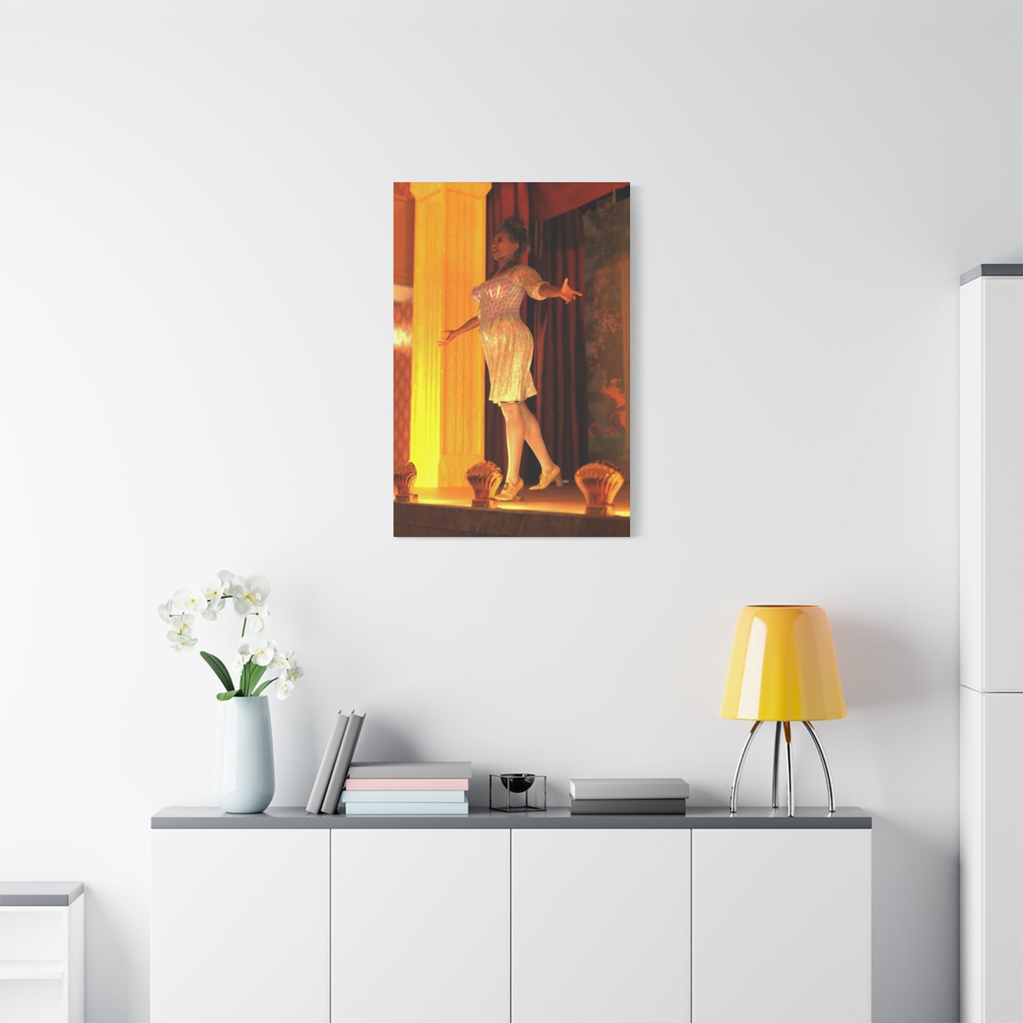 Vintage Theater Actress Matte Canvas Print — Stretched Wall Art