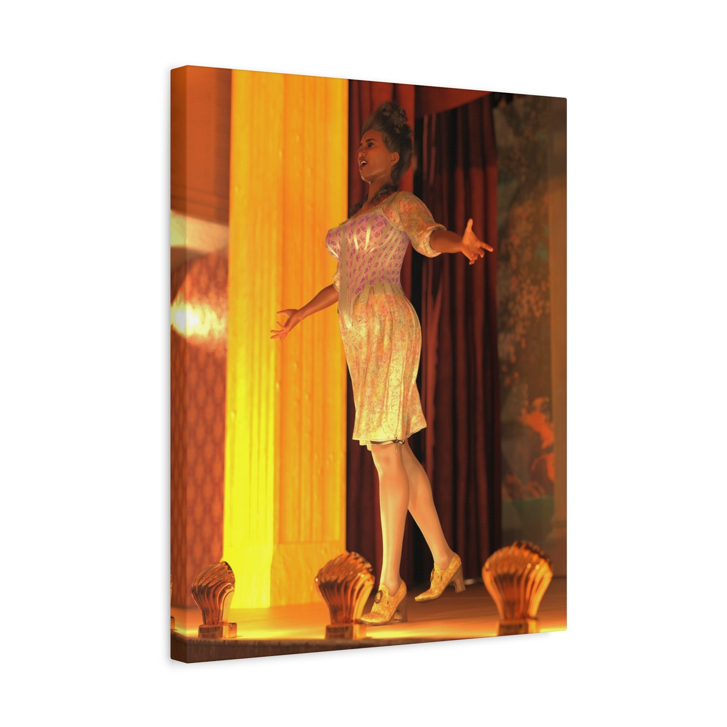 Vintage Theater Actress Matte Canvas Print — Stretched Wall Art
