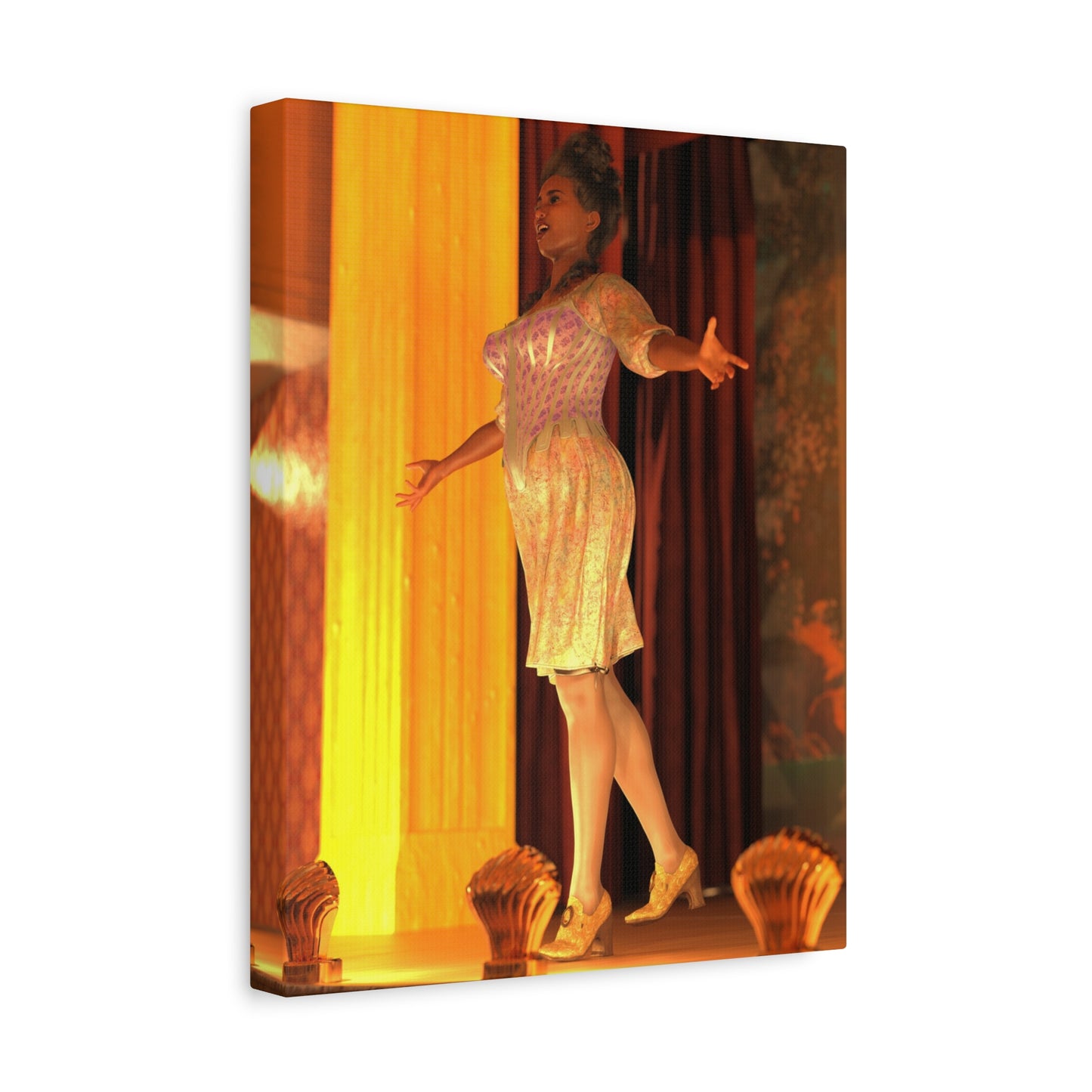 Vintage Theater Actress Matte Canvas Print — Stretched Wall Art