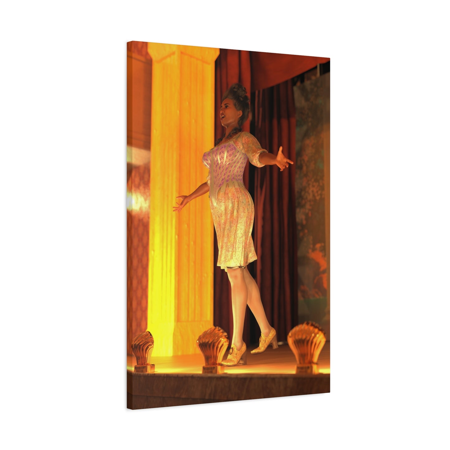 Vintage Theater Actress Matte Canvas Print — Stretched Wall Art