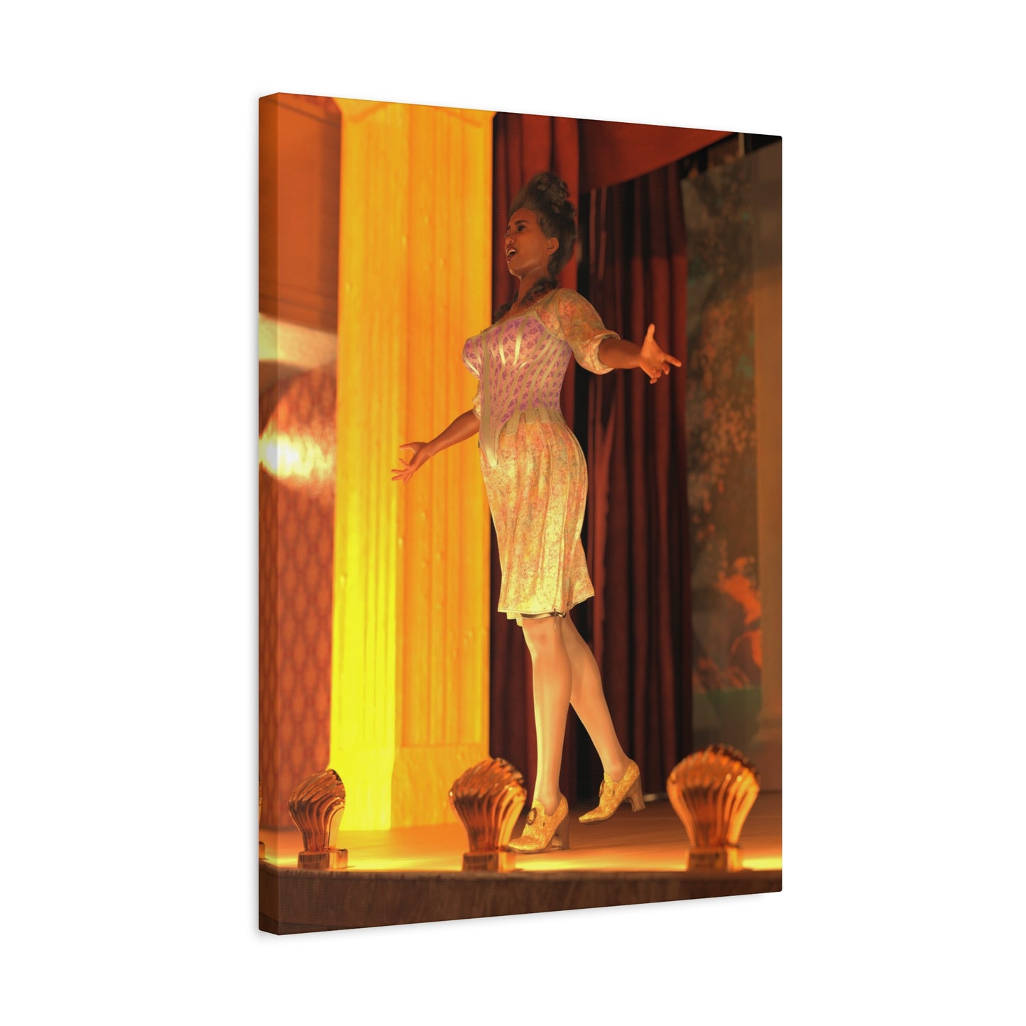 Vintage Theater Actress Matte Canvas Print — Stretched Wall Art