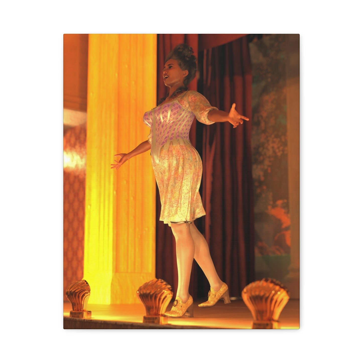 Vintage Theater Actress Matte Canvas Print — Stretched Wall Art