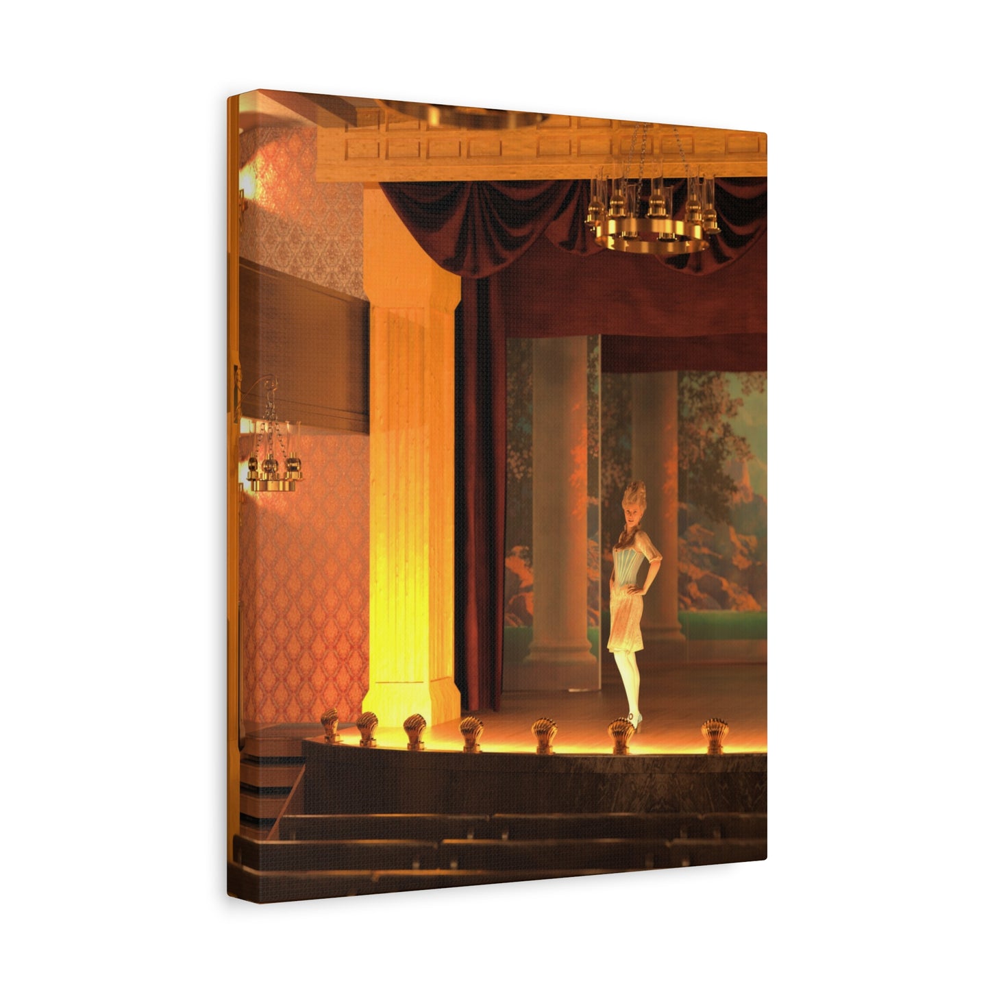 Theater Stage Canvas Print – Spotlight Dancer Matte Stretched Wall Art