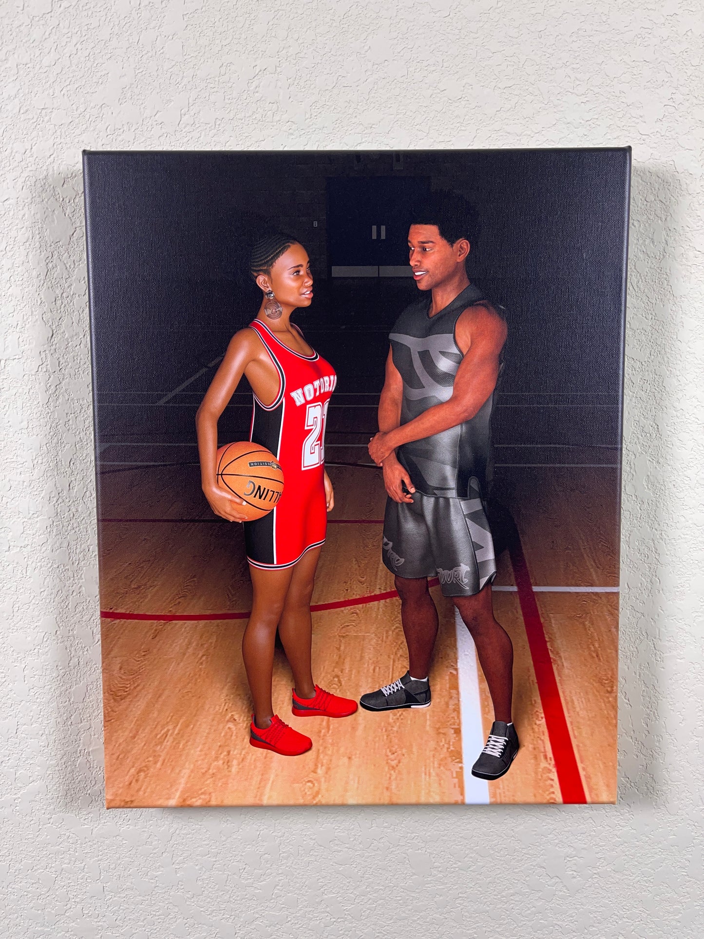 BBall Couple Canvas