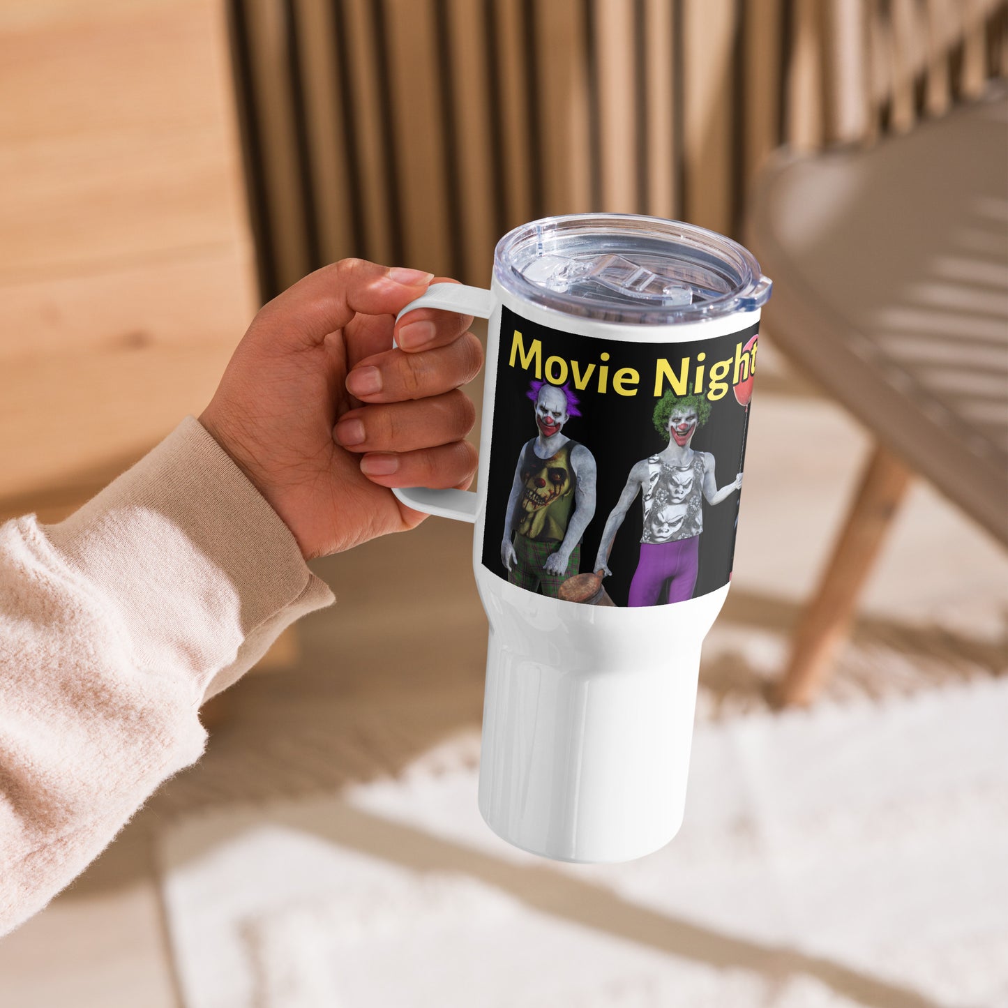 Movie Night Zombie Screen mug with a handle
