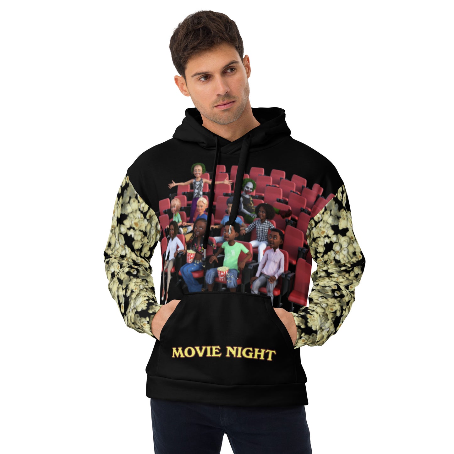 Movie Night Hoodie with Clowns