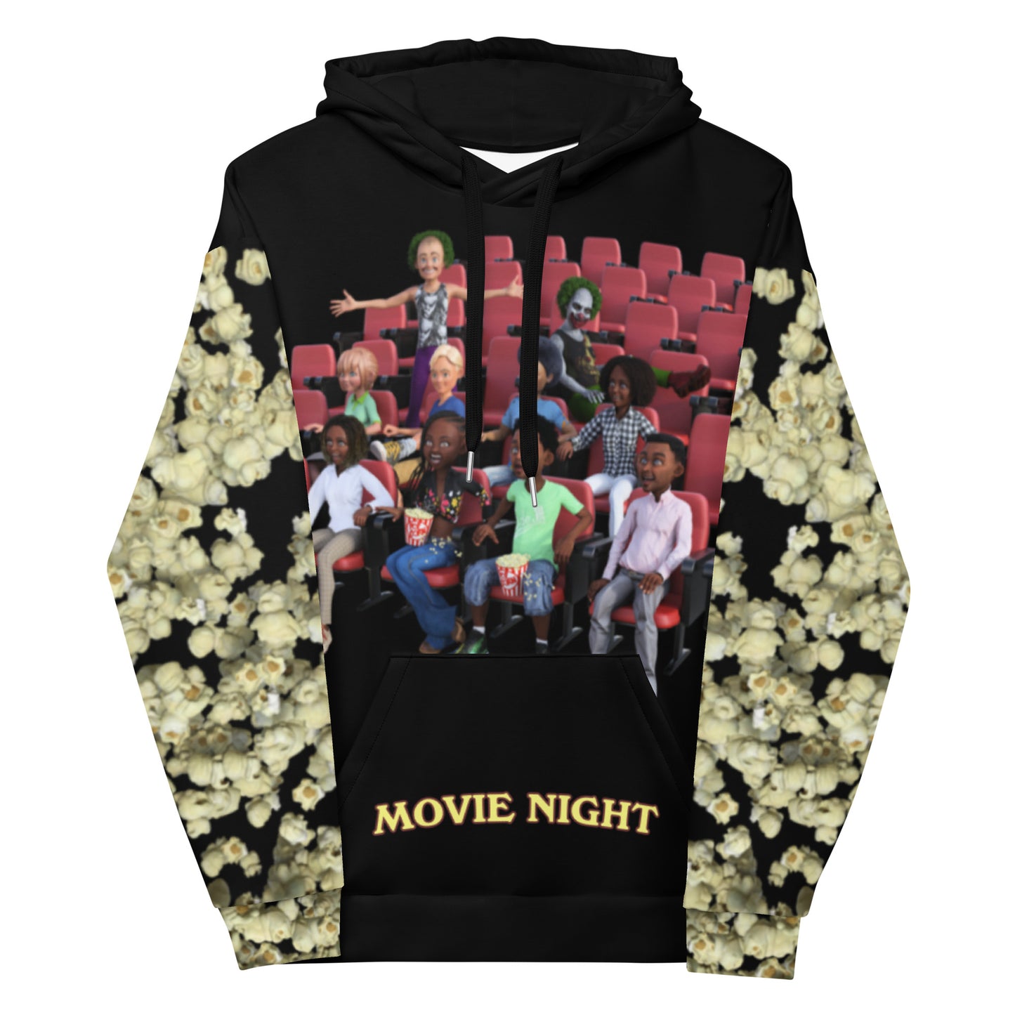 Movie Night Hoodie with Clowns