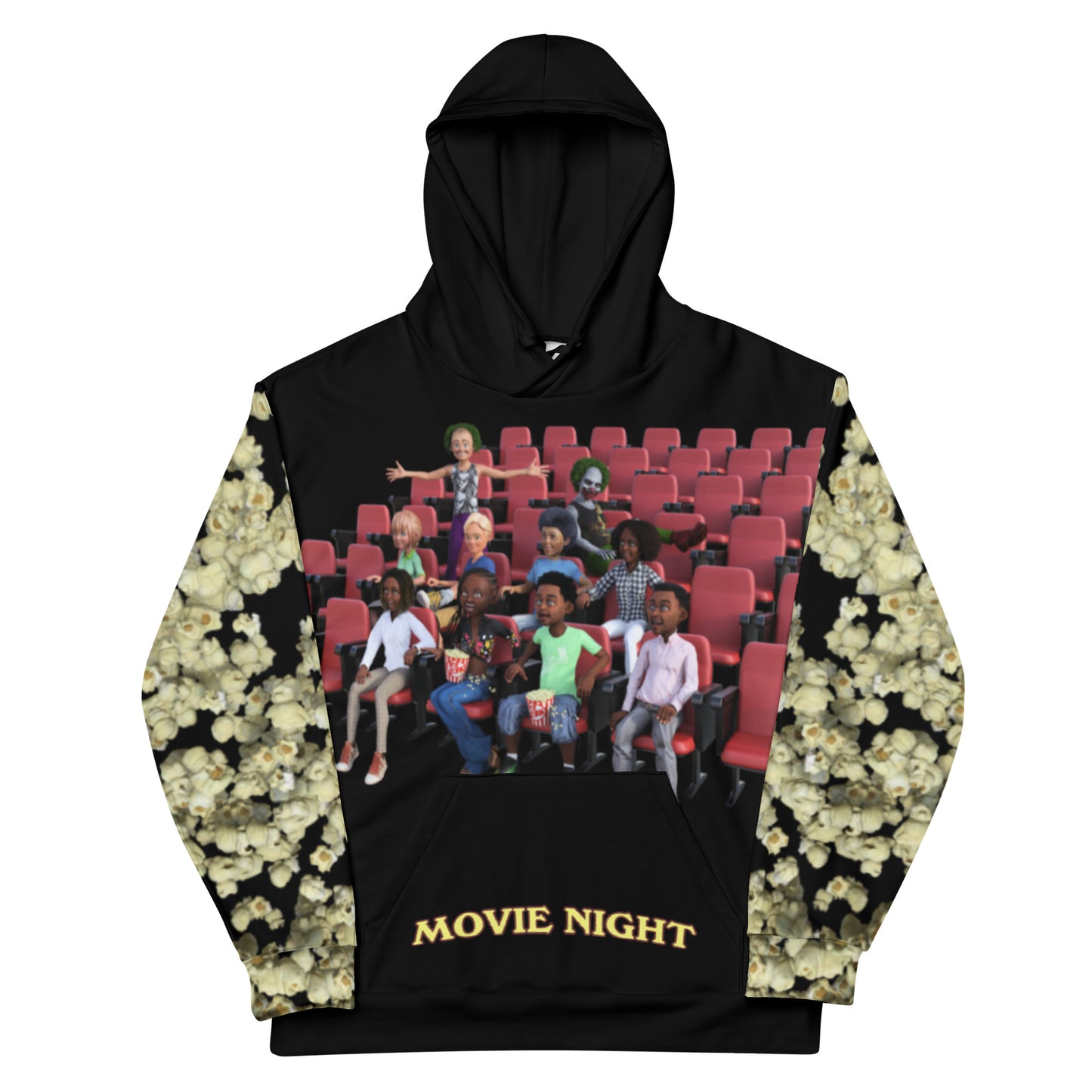 Movie Night Hoodie with Clowns